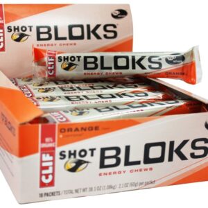 Comprar Tiro Blok Eletrólito Mastiga com 25 mg Cafeína Laranja - 6 Mastiga Clif Bar