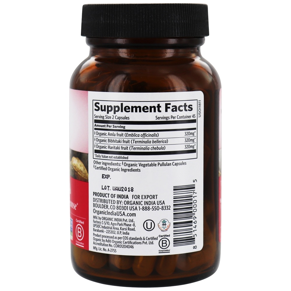 Comprar Triphala Para Digestão & Limpeza do Cólon - Cápsulas vegetarianas 90 Organic India - Imagem 2