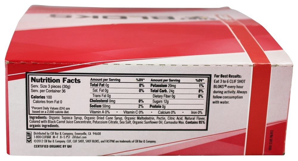 Comprar Tiro Blok Eletrólito Mastiga Morango Sabor - 6 Mastiga Clif Bar - Imagem 2