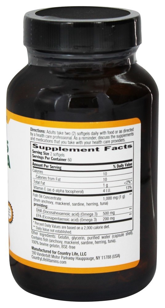 Comprar Ultra Omegas DHA/EPA 500 mg/200 mg - 120 Softgels Country Life - Imagem 2