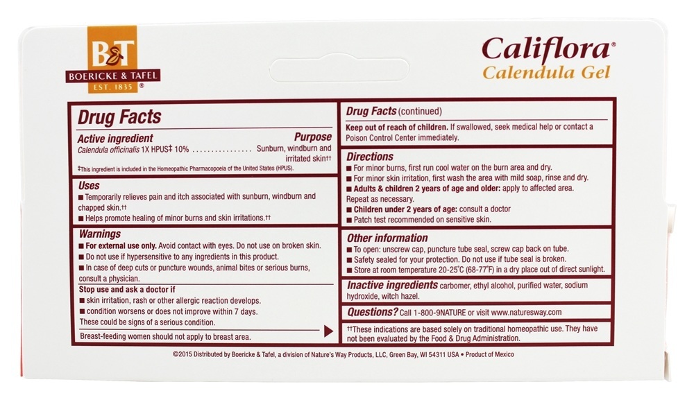 Comprar Gel Calêndula Califlora - 2.75 oz. Boericke & Tafel - Imagem 2