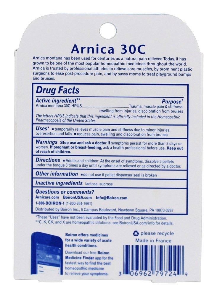 Comprar Medicamento Homeopático da Arnica para Alívio da Dor 30 C - 3 Tubos Boiron - Imagem 2