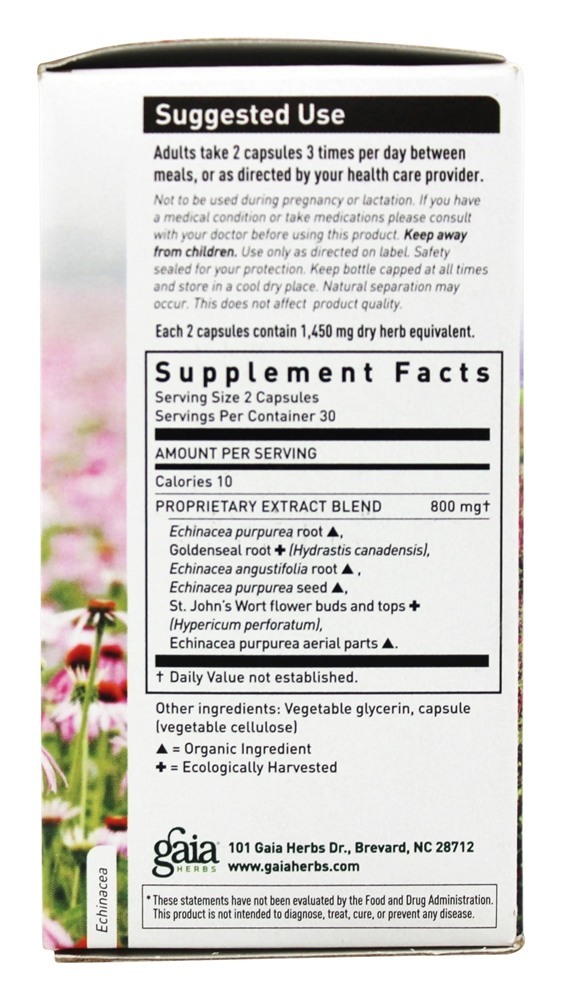 Comprar Cápsulas Phyto líquidas de Echinacea Goldenseal - Cápsulas vegetarianas 60 Gaia Herbs - Imagem 2