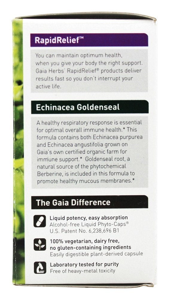 Comprar Cápsulas Phyto líquidas de Echinacea Goldenseal - Cápsulas vegetarianas 60 Gaia Herbs - Imagem 4