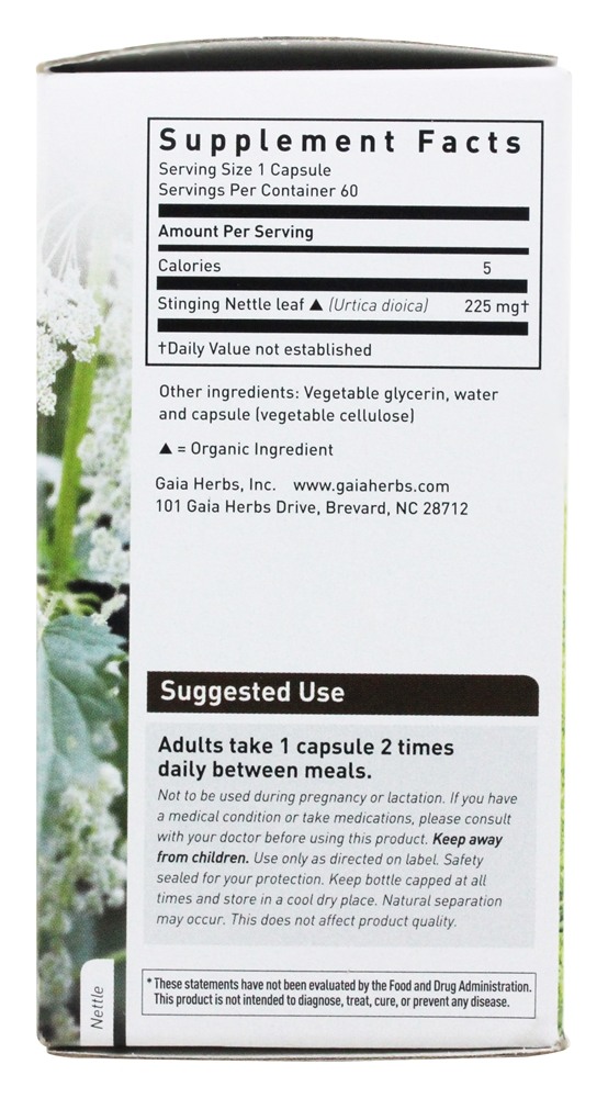 Comprar Cápsulas de Phyto líquido de urtiga - Cápsulas vegetarianas 60 Gaia Herbs - Imagem 2
