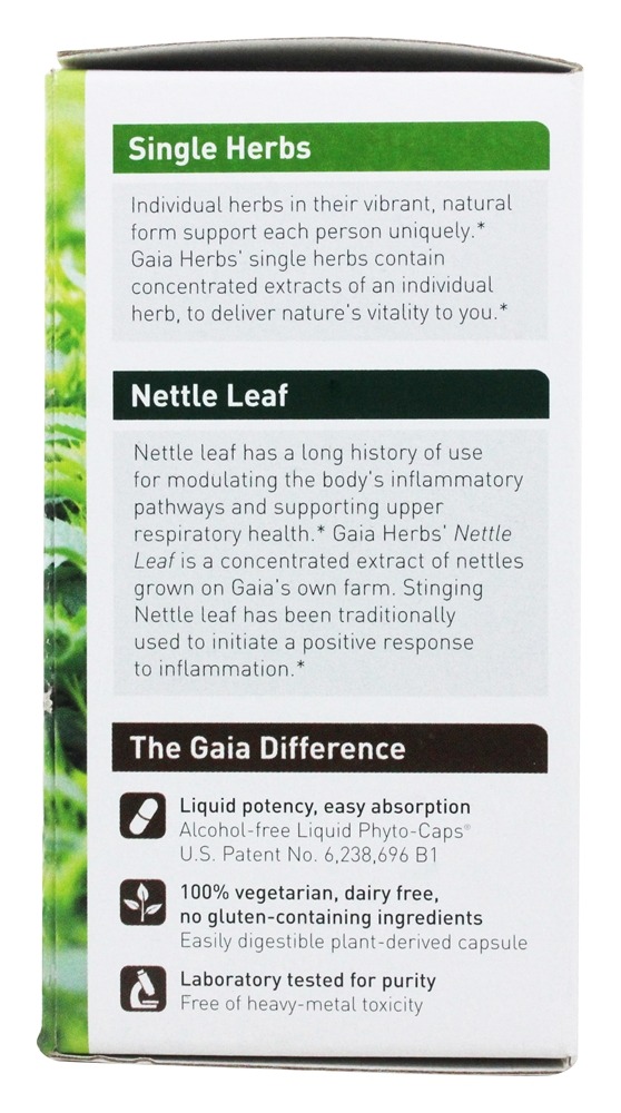 Comprar Cápsulas de Phyto líquido de urtiga - Cápsulas vegetarianas 60 Gaia Herbs - Imagem 4