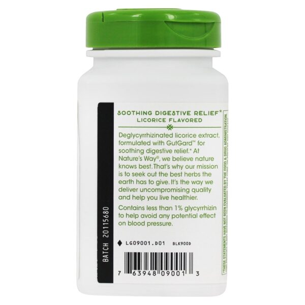 Comprar Extrato de alcaçuz desglicirrhizinado DGL Alcaçuz digestivo calmante - 100 comprimidos mastigáveis Nature's Way - Imagem 4