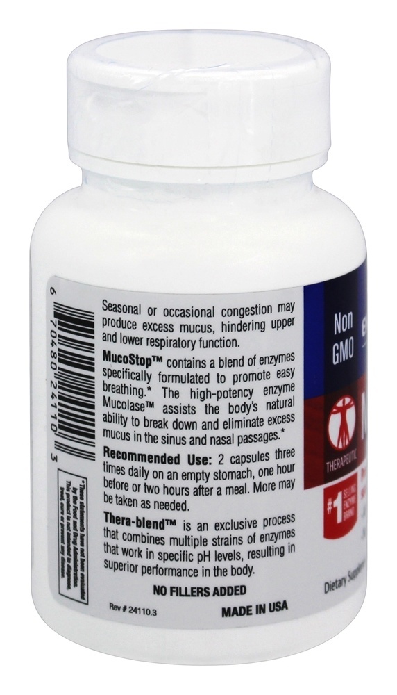Comprar MucoStop - Cápsulas 48 Enzymedica - Imagem 3