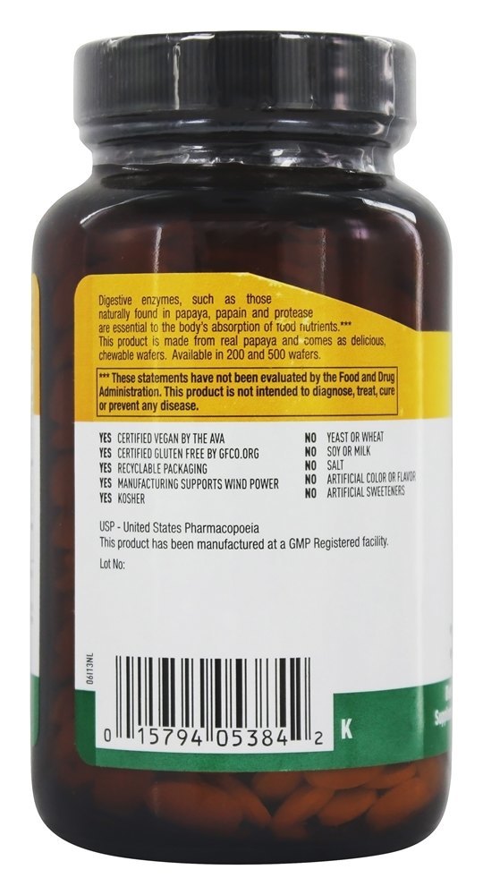 Comprar Papaia Tropical Natural 25 mg. - Wafers mastigáveis 500 Country Life - Imagem 3