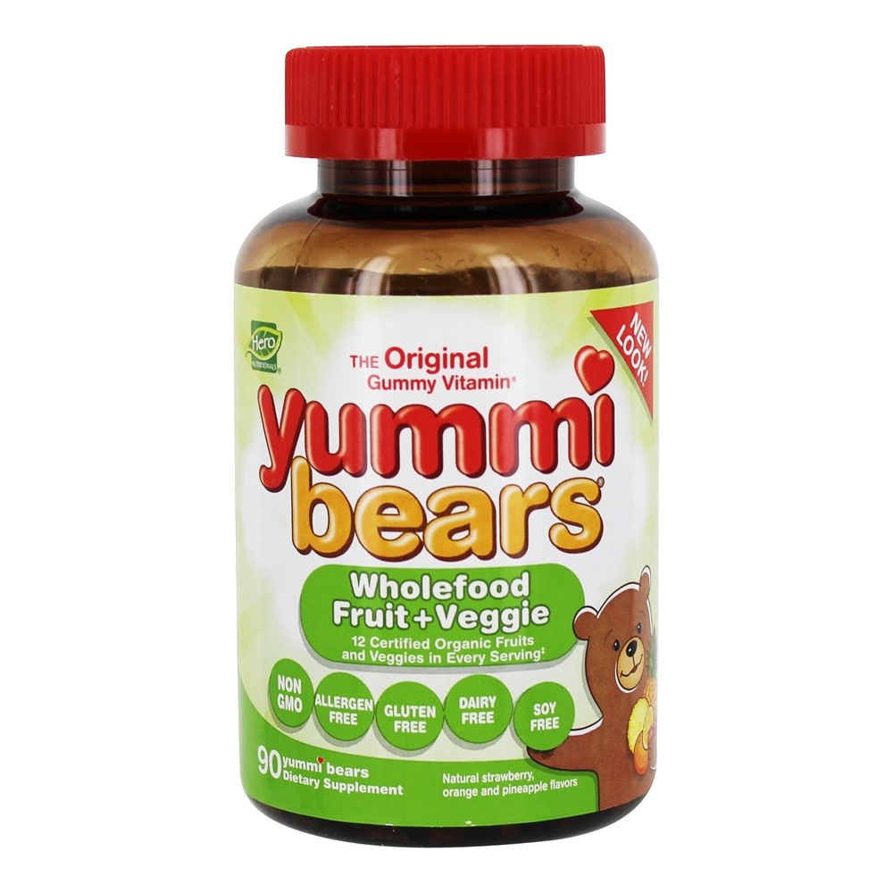 Comprar Yummi Ursos Infantil Wholefoo Fruto + Vegetariano - 90 Gummies Hero Nutritionals Products - Imagem 2