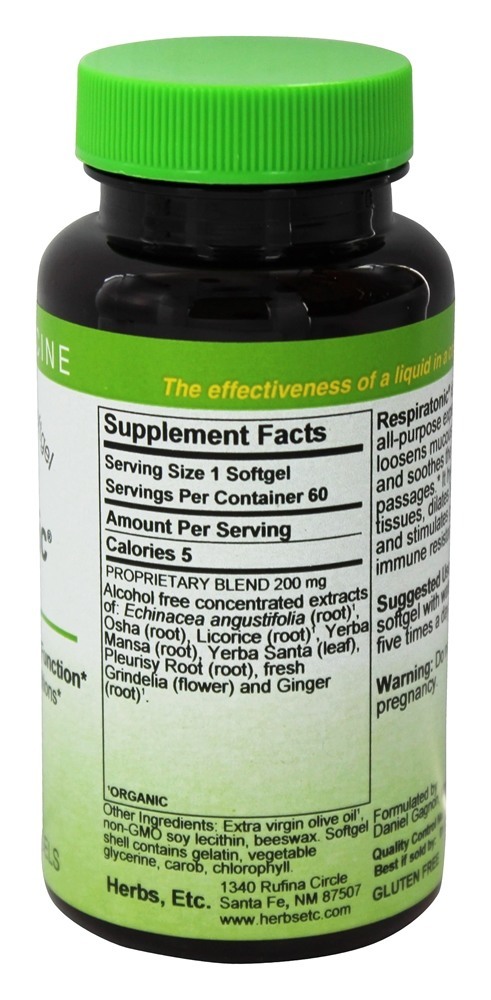 Comprar Álcool respiratório livre - 60 Softgels Herbs Etc - Imagem 2
