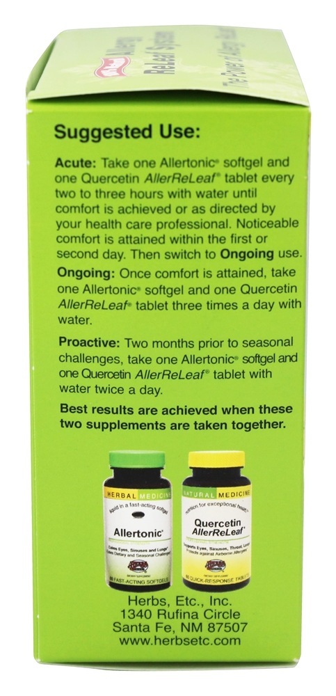 Comprar Sistema Allergy ReLeaf - 60 Allertonic Cápsula Gelatinosa & 60 Allerreleaf Comprimidos - 2 Frasco (s) Herbs Etc - Imagem 3
