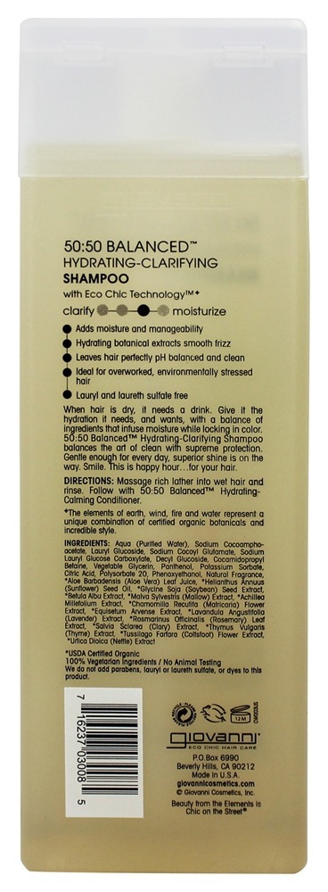 Comprar Shampoo 50 : 50 Clareamento hidratante balanceado para cabelos normais a secos - 8.5 fl. oz. Giovanni - Imagem 2
