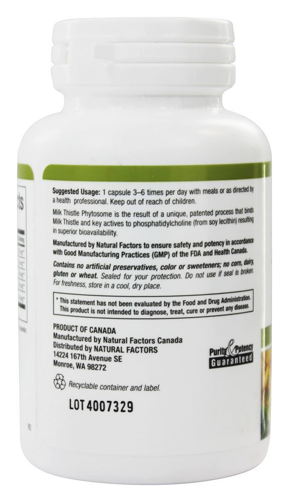 Comprar Phytosome de cardo de leite 150 mg. - Cápsulas 90 Natural Factors - Imagem 3