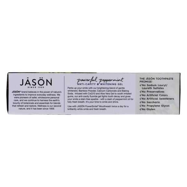 Comprar PowerSmile Anti-Cavidades e Branqueamento Gel Com Fluoreto Poderoso Peppermint - 6 oz. JASON Natural Products - Imagem 4