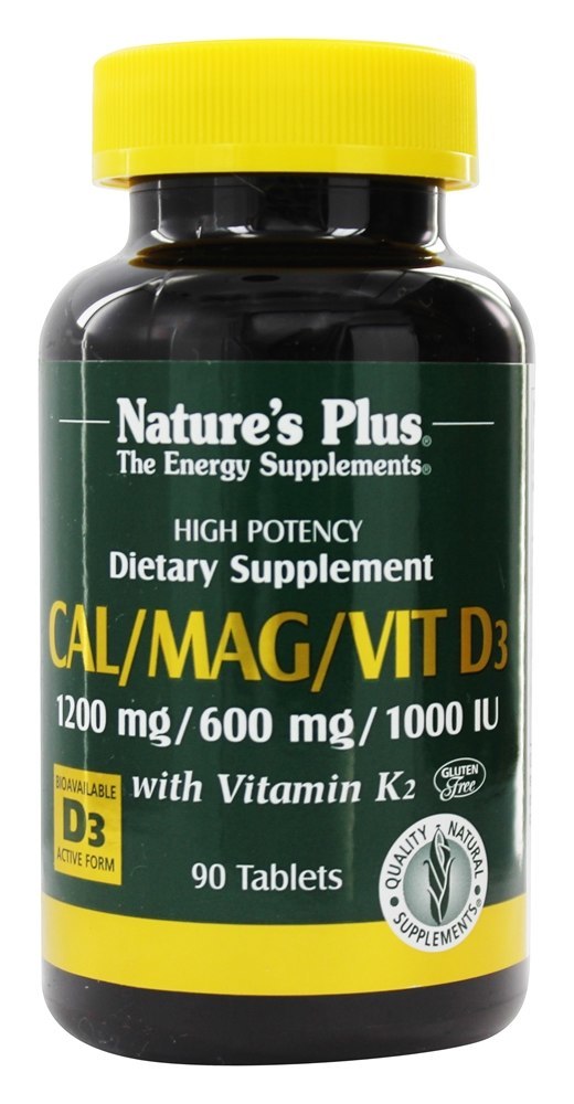 Comprar Cal/Mag/Vit D 1200 Mg/600 Mg/1000 UI com Vitamina K2 - 90 Tablets Natures Plus