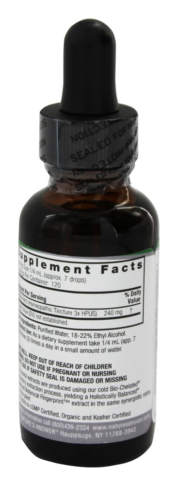 Comprar Álcool orgânico de raiz de lobélia - 1 oz. Nature's Answer - Imagem 3