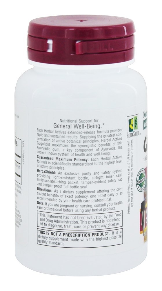 Comprar Herbal Actives Gugulipid de liberação estendida 1000 mg. - 30 Tablets Natures Plus - Imagem 3