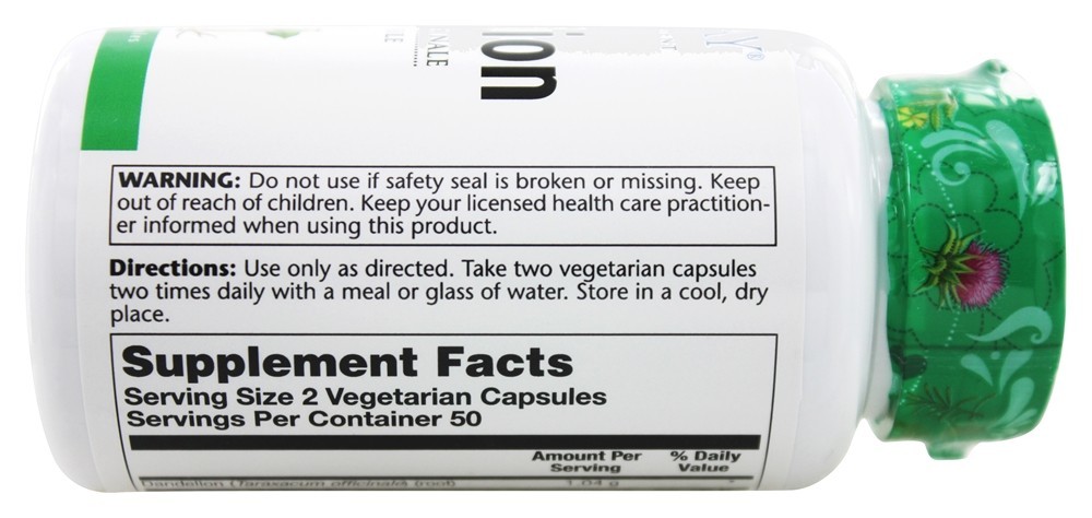 Comprar Raiz Dente-de-Leão 520 mg. - Cápsulas 100 Solaray - Imagem 2