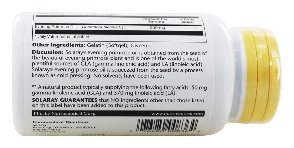 Comprar Óleo de Prímula Alta Potência 500 mg. - 90 Softgels Solaray - Imagem 2