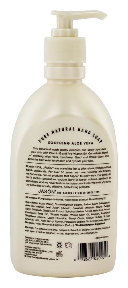 Comprar Cetim Mão Sabão Natural Aloés Vera - 16 fl. oz. JASON Natural Products - Imagem 2