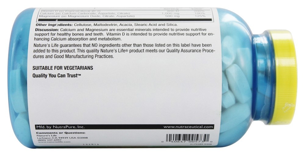 Comprar Super Cal-Mag - 250 Tablets Nature's Life - Imagem 3