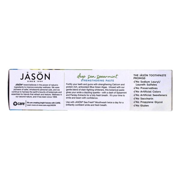 Comprar Sea Fresh Fluoride-Free fortalecimento Dente Pasta Deep Sea Spearmint - 6 oz. JASON Natural Products - Imagem 5