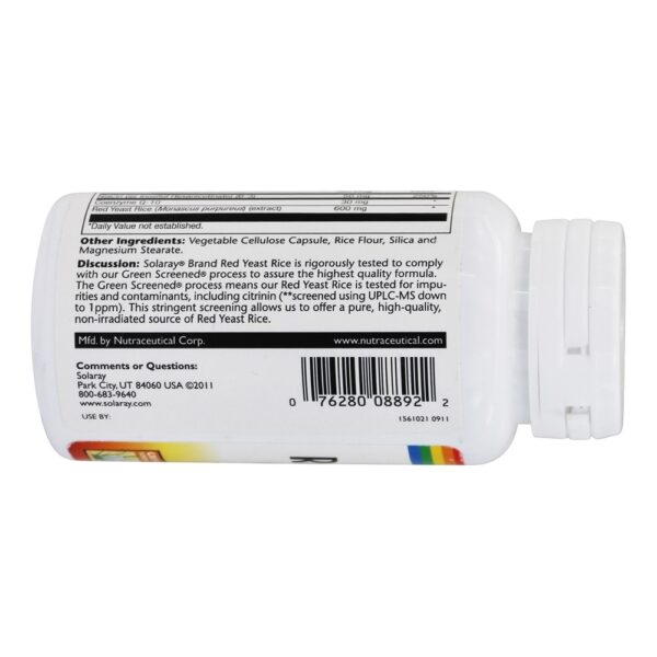 Comprar Arroz Red Yeast Plus CoQ-10 - Cápsulas vegetarianas 60 Solaray - Imagem 4