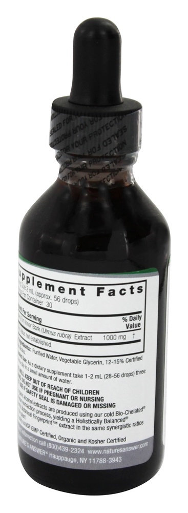 Comprar Álcool orgânico da casca interna do olmo escorregadiço - 2 fl. oz. Nature's Answer - Imagem 3