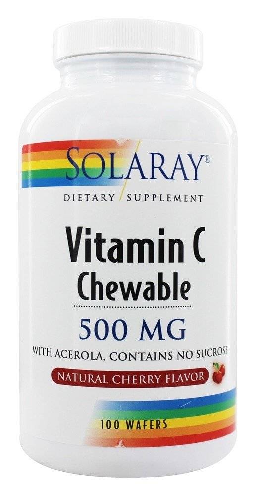 Comprar Vitamina C Sabor Cereja Natural Mastigável 500 mg. - Wafers mastigáveis 100 Solaray