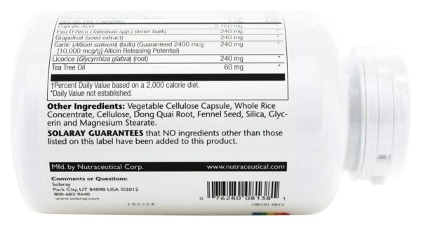 Comprar Levedura-Purificação - Cápsulas vegetarianas 180 Solaray - Imagem 4