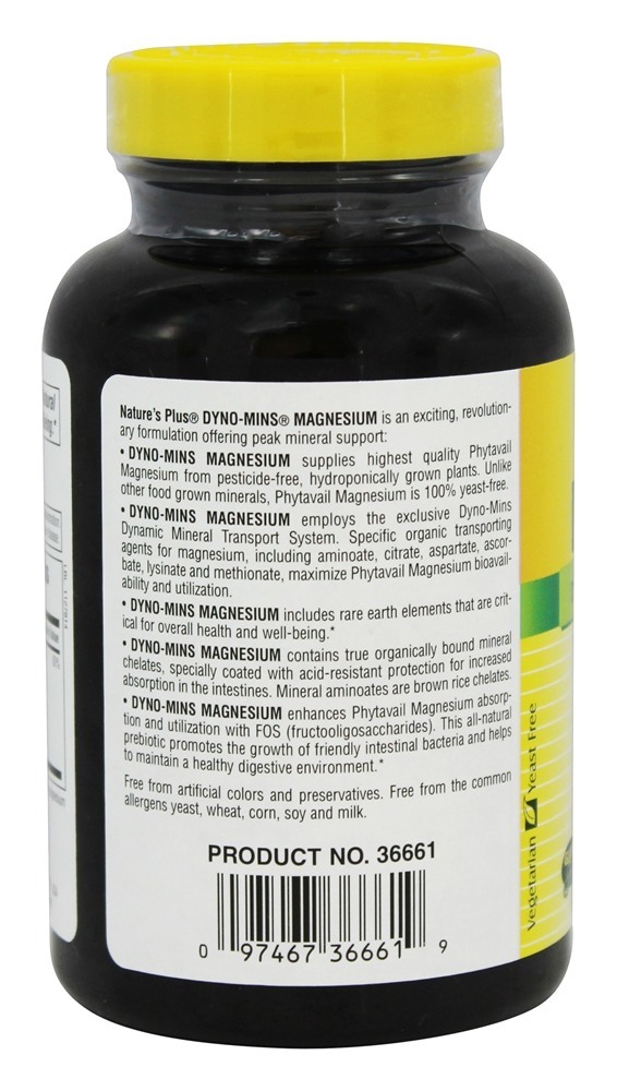Comprar Dyno-Mins Magnésio 250 mg. - 90 Tablets Natures Plus - Imagem 3