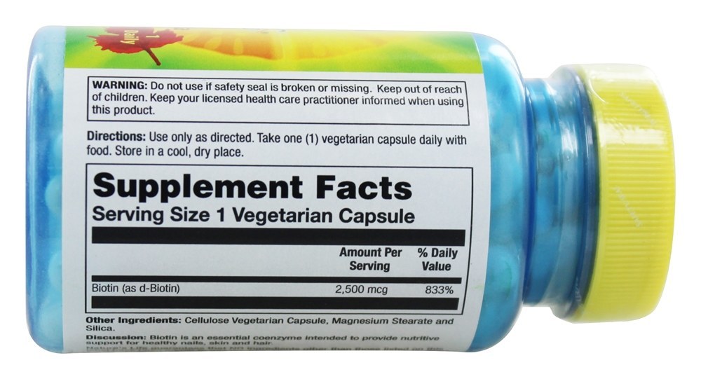 Comprar Coenzima Essencial da Biotina 2500 mcg. - Cápsulas vegetarianas 100 Nature's Life - Imagem 2