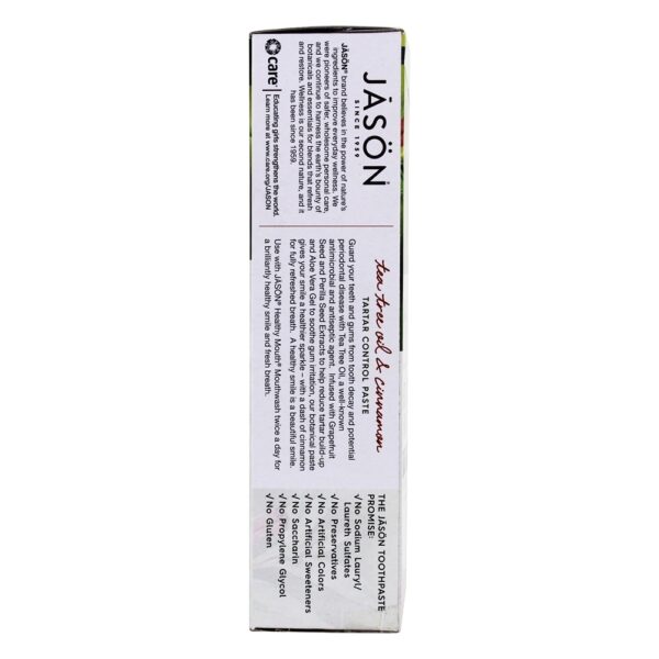 Comprar Controle de tártaro boca saudável Controle de tártaro livre de flúor Tea Tree & Canela - 4.2 oz. JASON Natural Products - Imagem 4