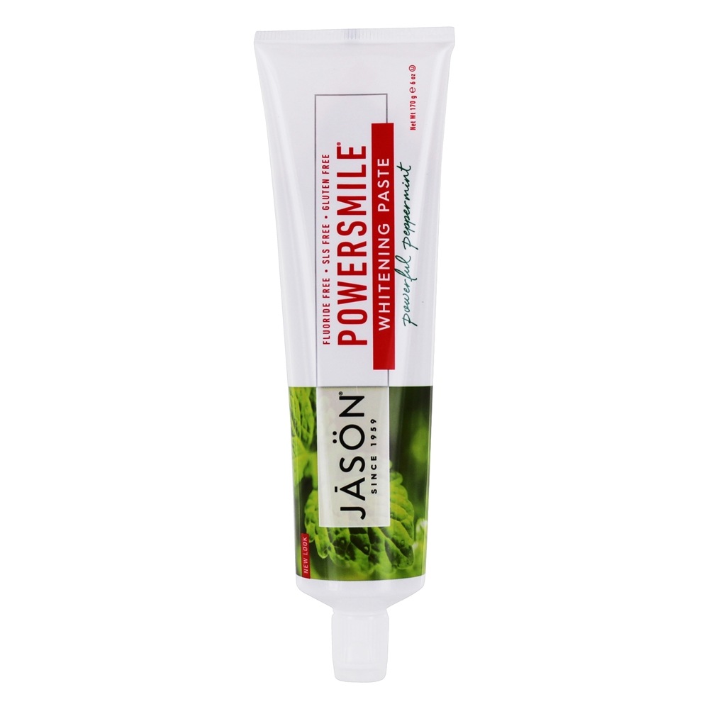 Comprar PowerSmile Fluoride livre de clareamento creme dental poderoso hortelã-pimenta - 6 oz. JASON Natural Products - Imagem 2