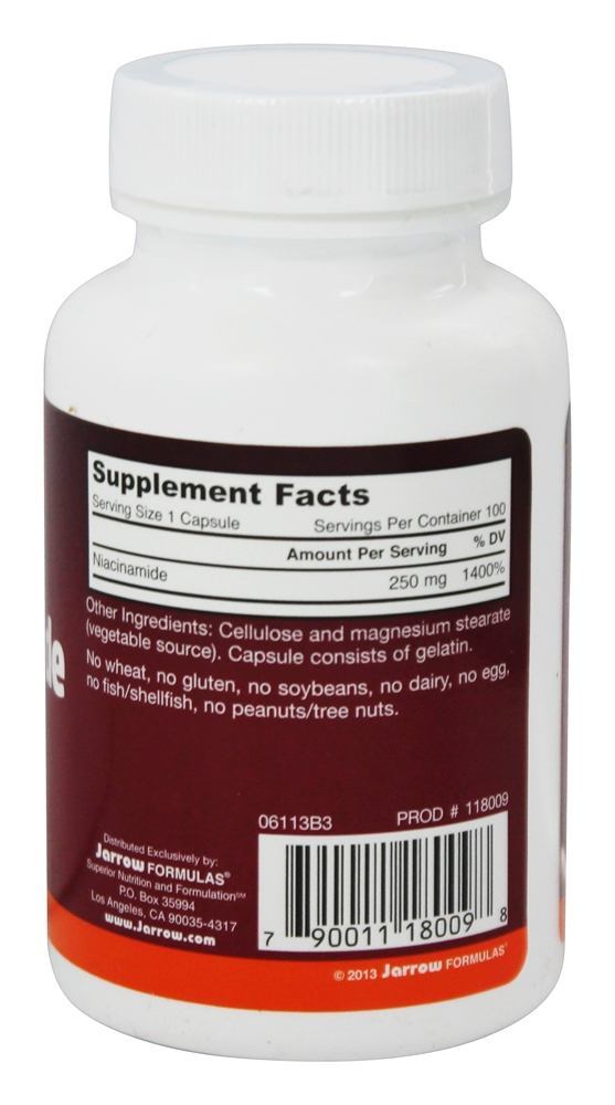 Comprar Niacinamida 250 mg. - Cápsulas 100 Jarrow Formulas - Imagem 2