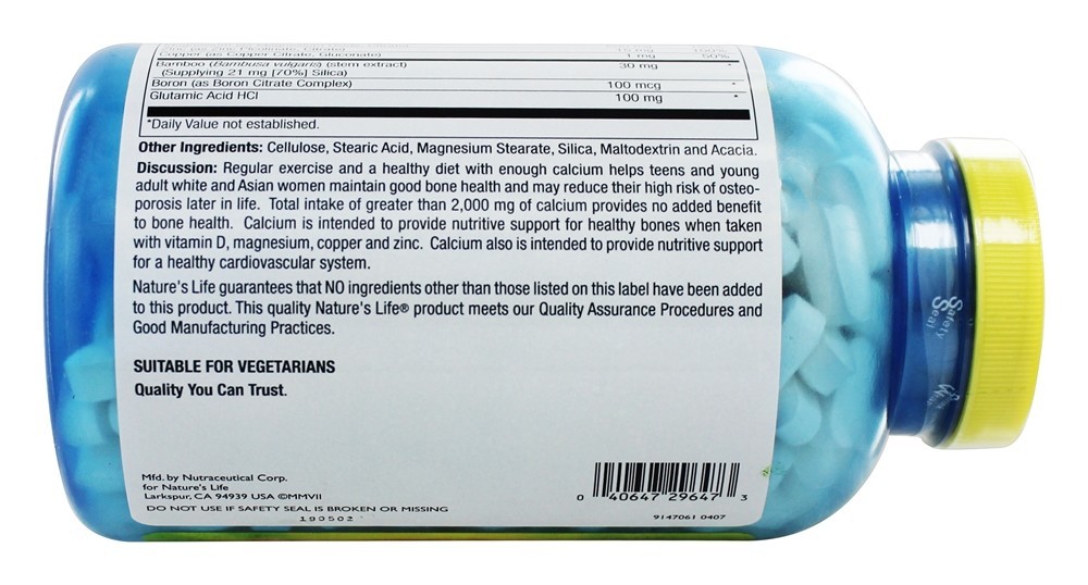 Comprar Cal Cavaquear Zinco Complexo - 360 Tablets Nature's Life - Imagem 3