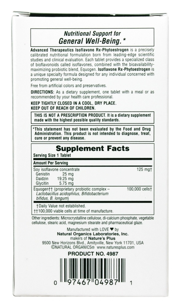 Comprar Terapêutica Avançada Isoflavona Rx-Fitoestrógeno - 30 Tablets Natures Plus - Imagem 2
