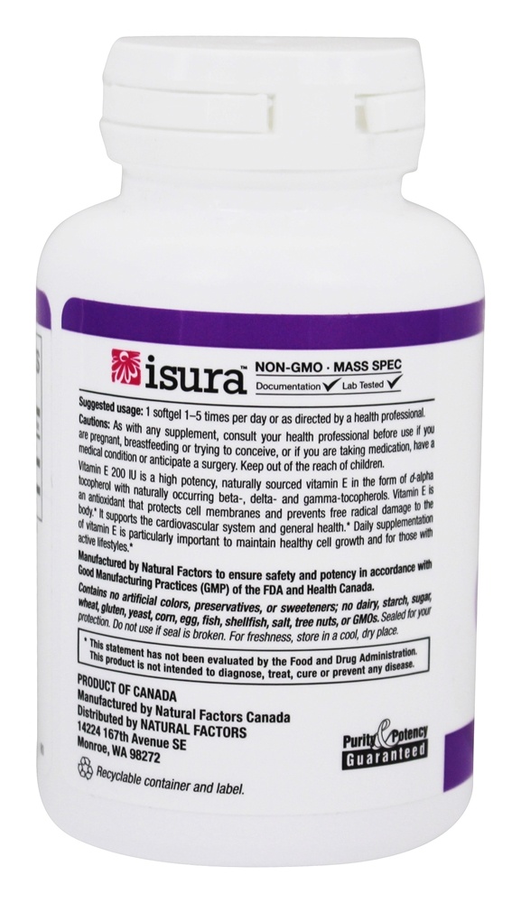 Comprar Mistura de Vitamina E 100% 200 UI - 90 Softgels Natural Factors - Imagem 3