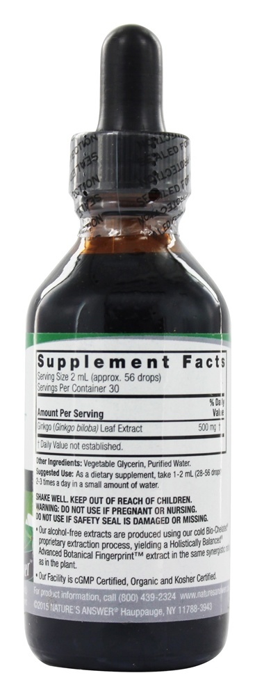 Comprar Folha de Ginkgo Sem Álcool - 2 fl. oz. Nature's Answer - Imagem 2