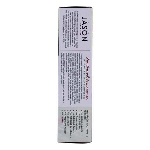 Comprar Boca saudável Gel anti-cáries e tártaro de controle dentário com flúor com fluoreto de óleo de tea tree e canela - 6 oz. JASON Natural Products - Imagem 4