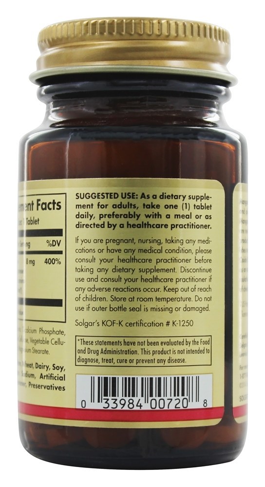 Comprar Manganês Quelatado 8 mg. - 100 Tablets Solgar - Imagem 3