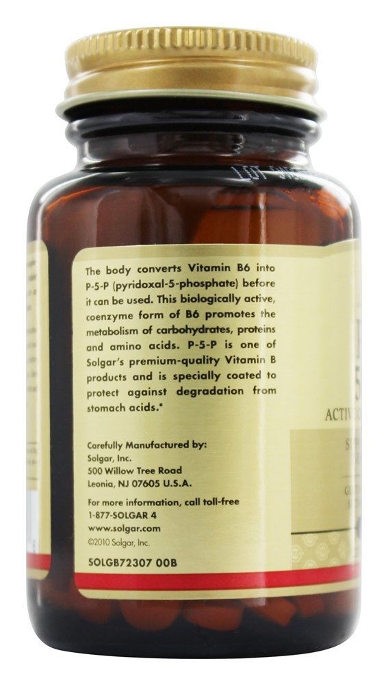 Comprar Piridoxal 5 Fosfato (P5P) 50 mg. - 100 Tablets Solgar - Imagem 3