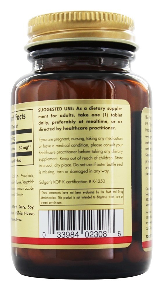 Comprar Piridoxal 5 Fosfato (P5P) 50 mg. - 100 Tablets Solgar - Imagem 4