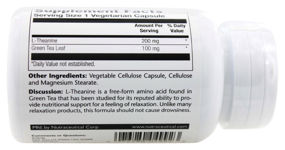 Comprar L-Teanina Fórmula Anti-Stress 200 mg. - Cápsulas vegetarianas 45 Solaray - Imagem 3