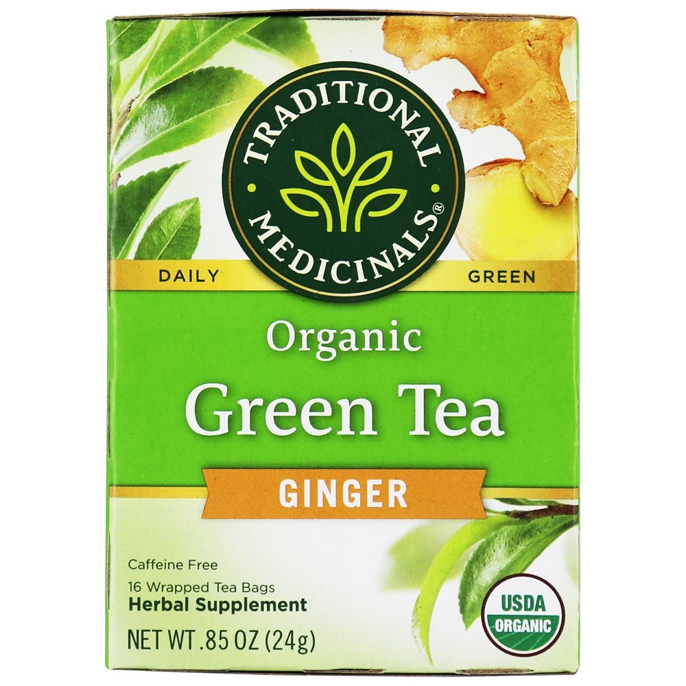 Comprar Gengibre Chá Verde Orgânico - 16 Saquinhos de Chá Traditional Medicinals
