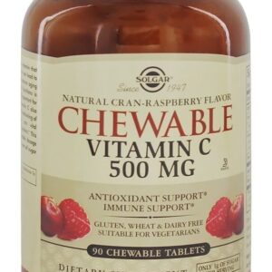 Comprar Vitamina C Antioxidante Mastigável Sabor Cran-Framboesa 500 mg. - 90 comprimidos mastigáveis Solgar
