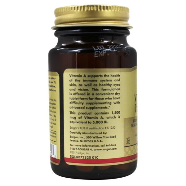 Comprar Vitamina A Seca 1500 UI - 100 Tablets Solgar - Imagem 4