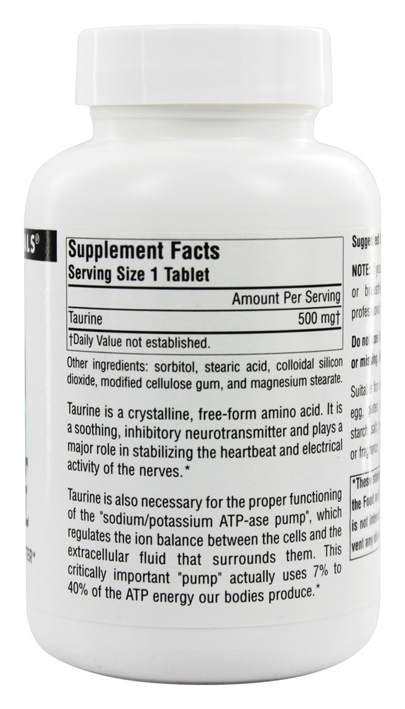 Comprar Taurina 500 mg. - 120 Tablets Source Naturals - Imagem 2