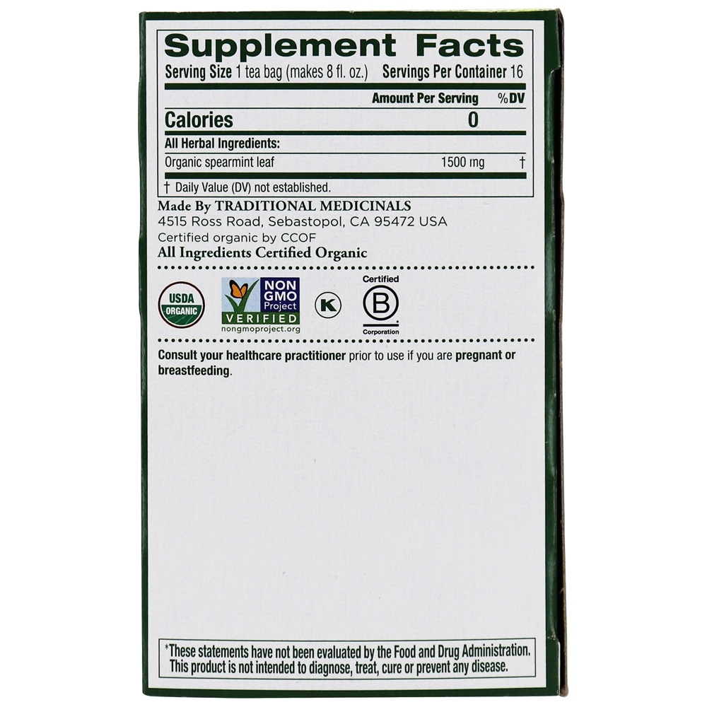 Comprar Chá de ervas orgânico de hortelã - 16 Saquinhos de Chá Traditional Medicinals - Imagem 2